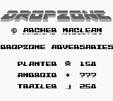 Dropzone title screen for GameBoy